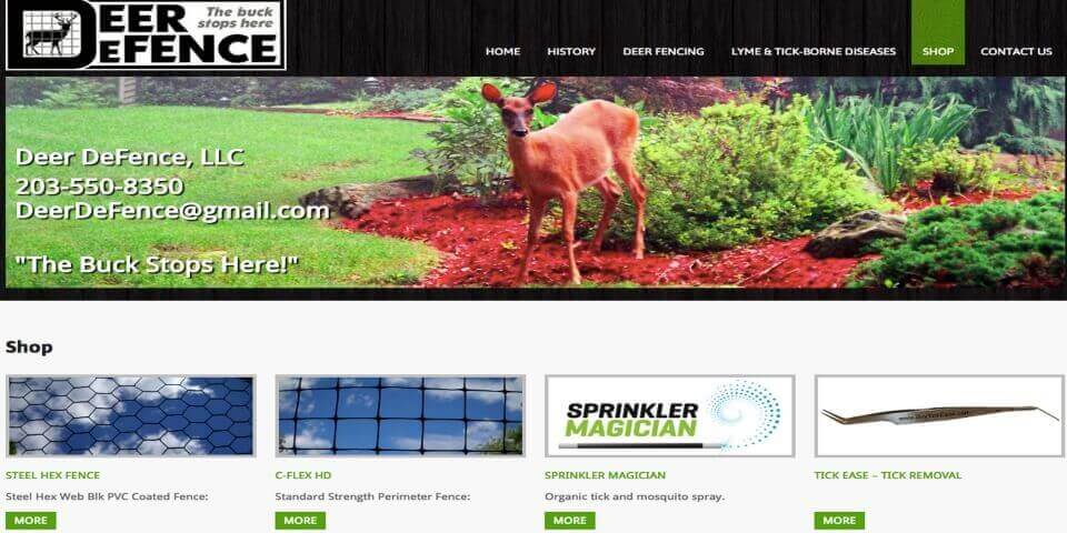 Deer Defence - eCommerce Site Screenshot